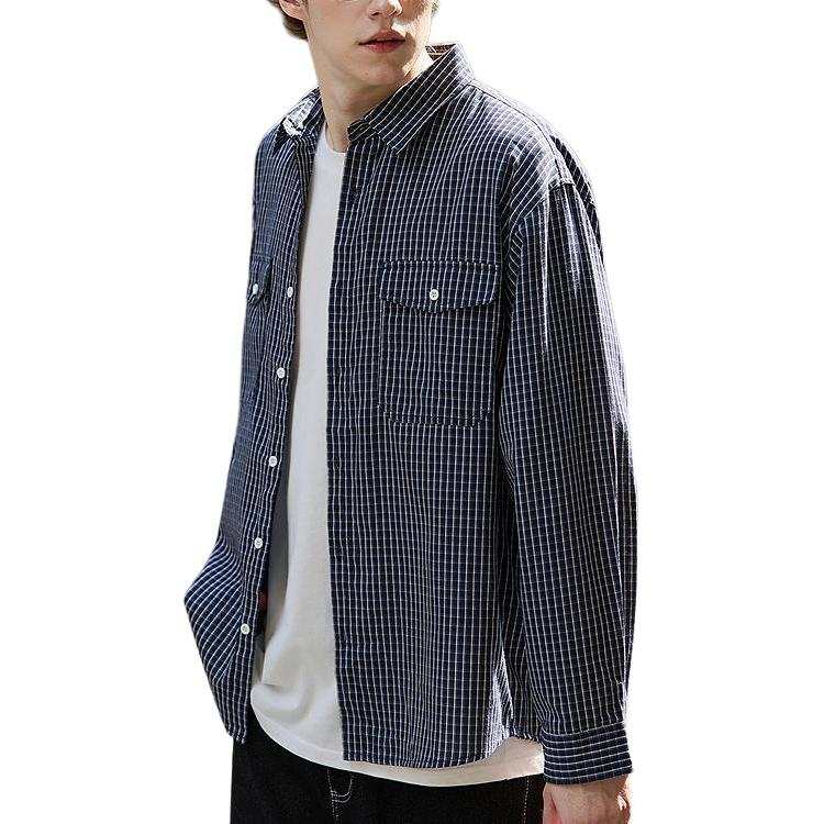 Tonlion Shirts Men's Navy Blue Lapel Moderate Other