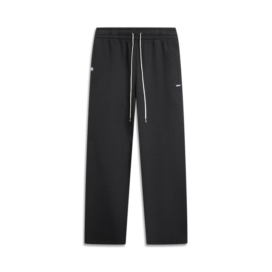 Li-Ning Li Ning Loose Fit Fashion Versatile Casual Fleece Lined Thermal Letter Stitching, Straight Fit Knitted Sweatpants Men's