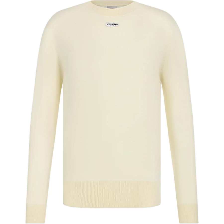 DIOR DIOR Sweaters Men's Ecru Crew Neck Moderate