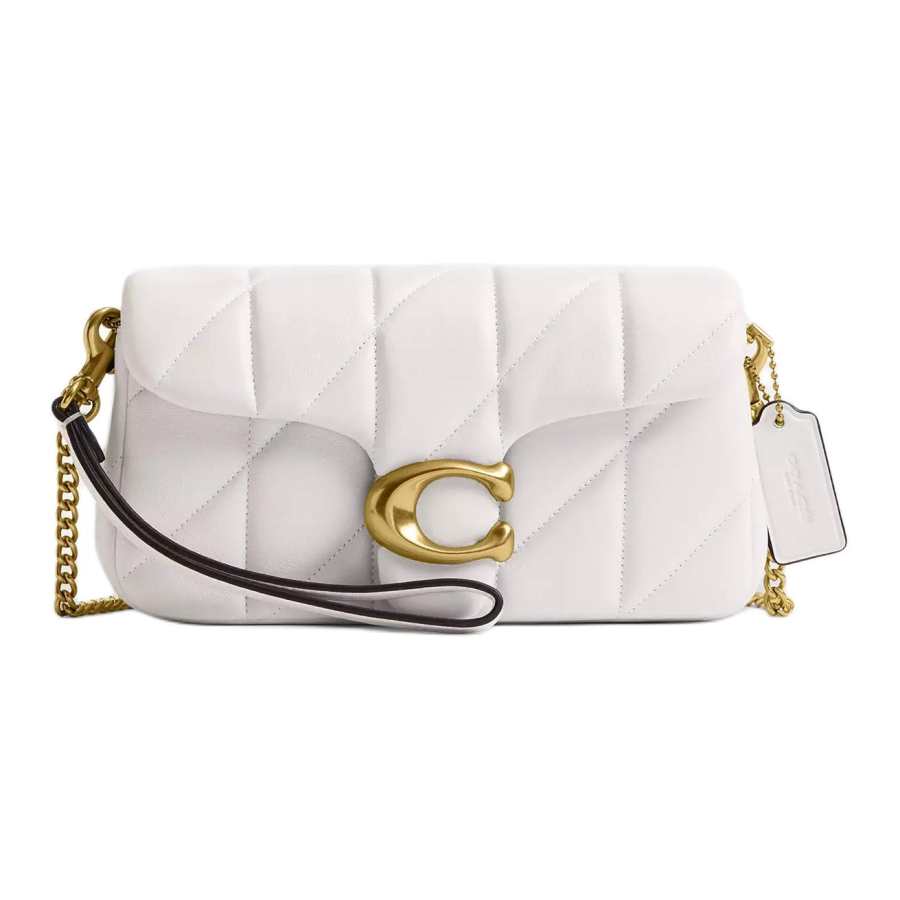 COACH Chain Leather Crossbody Bag, Shoulder Bag Small Women's Lime Gray