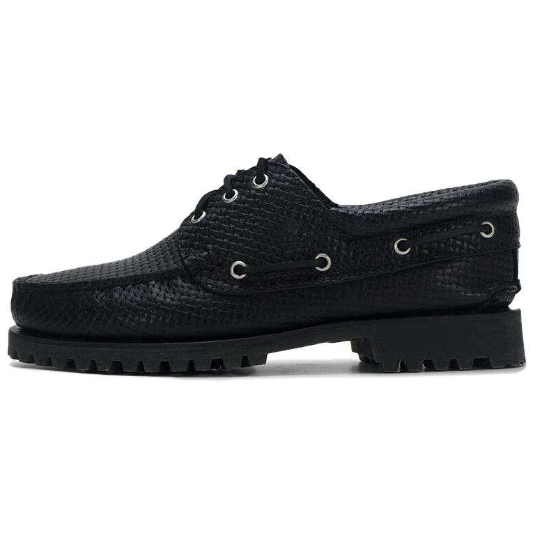 Timberland Cow Split Leather Boat Shoes Men's Black