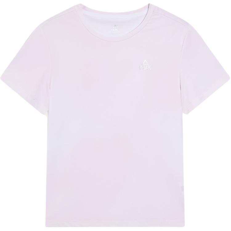 PEAK T Shirts Women's Light Purple Crew Neck Moderate Straight Fit