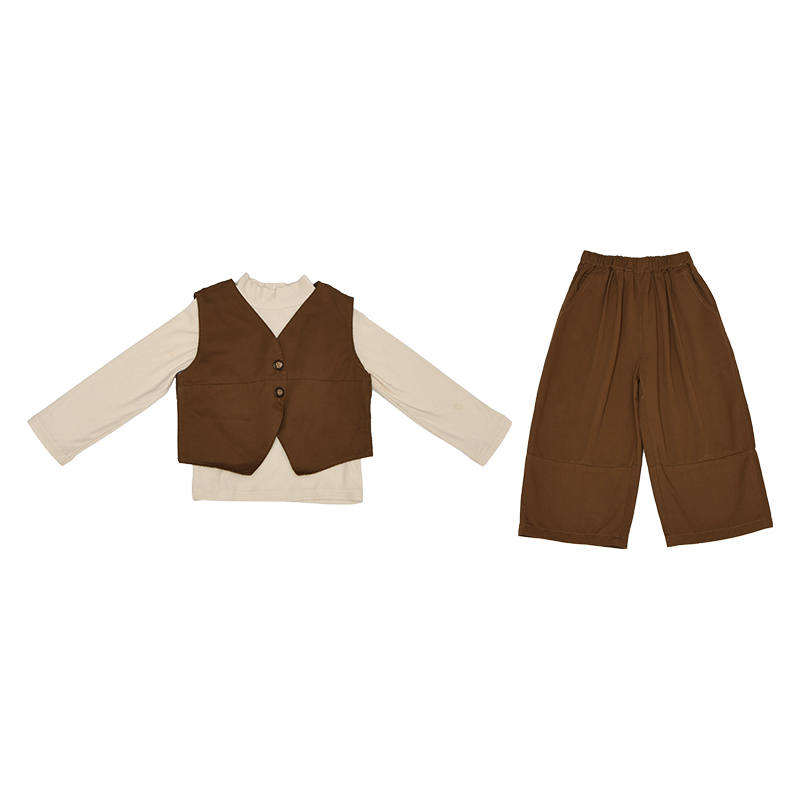 PROTECTCAMEL PROTECTCAMEL Kids Two Piece Skirt Sets Lapel Moderate Short