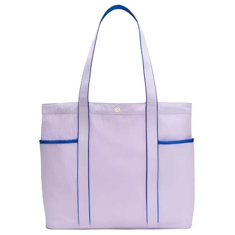 Lululemon Daily Nylon Tote Bag, Shoulder Bag Large Unisex Lavender Frost & Galaxy Cobalt Blue