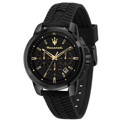 Maserati Black Warrior Success Collection, Racing Driver ▪ Three Eye Chronograph, Sports Car Tire Pattern Wrist Watches