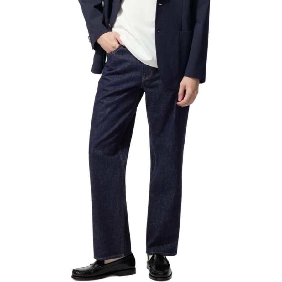 UNIQLO Jeans Unisex Dark Blue Moderate Straight Fit Pants