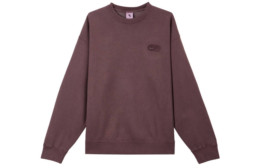 Nike Nike Solo Swoosh Fleece Lined Crew Neck Long Sleeved Loose Fit Sweatshirt Men's Bright Burgundy Red