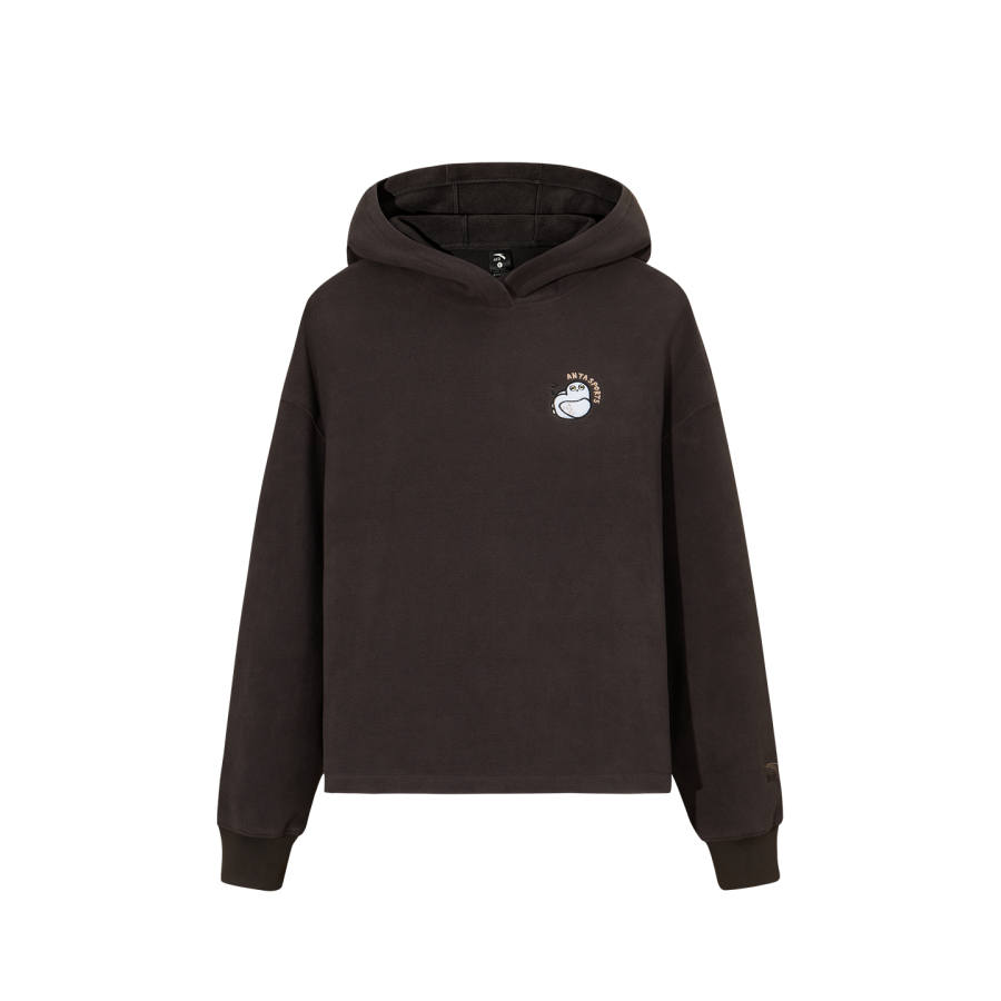 ANTA Sweatshirts Women's Dark Chocolate Coffee 3 Hooded Non Detachable Moderate