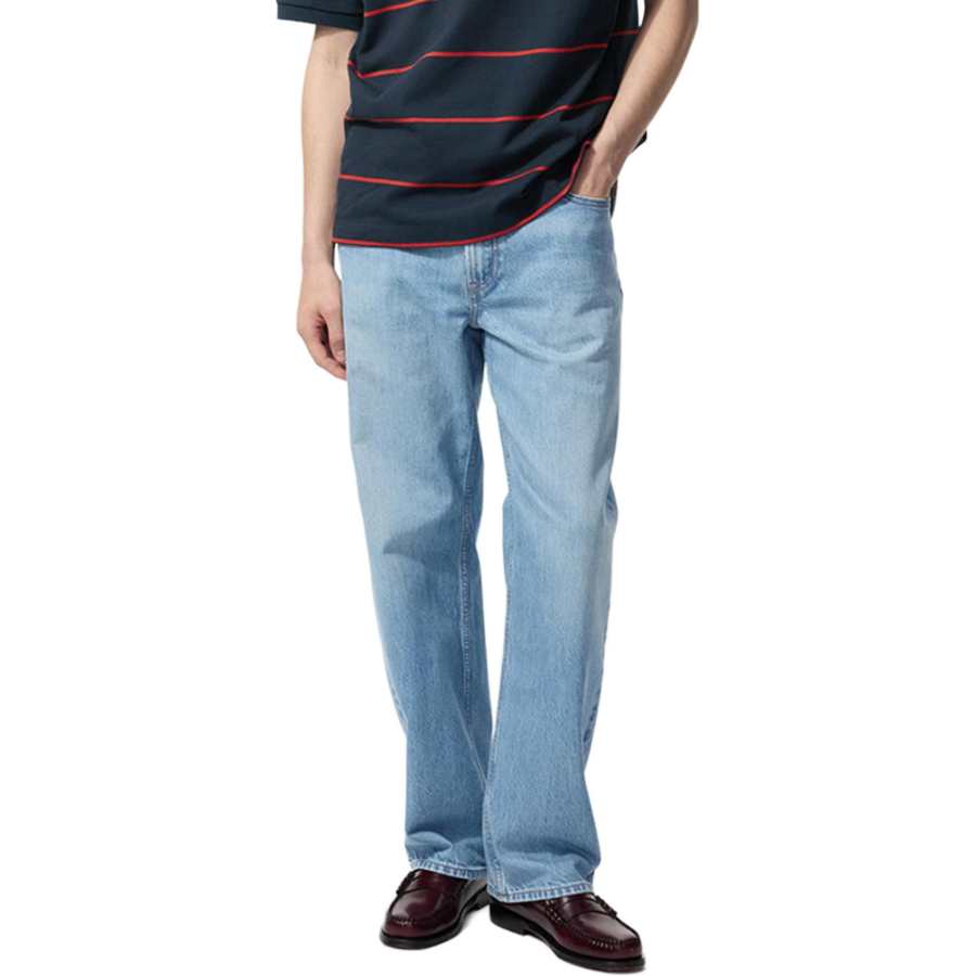 UNIQLO Jeans Unisex Sky Blue Moderate Straight Fit Pants