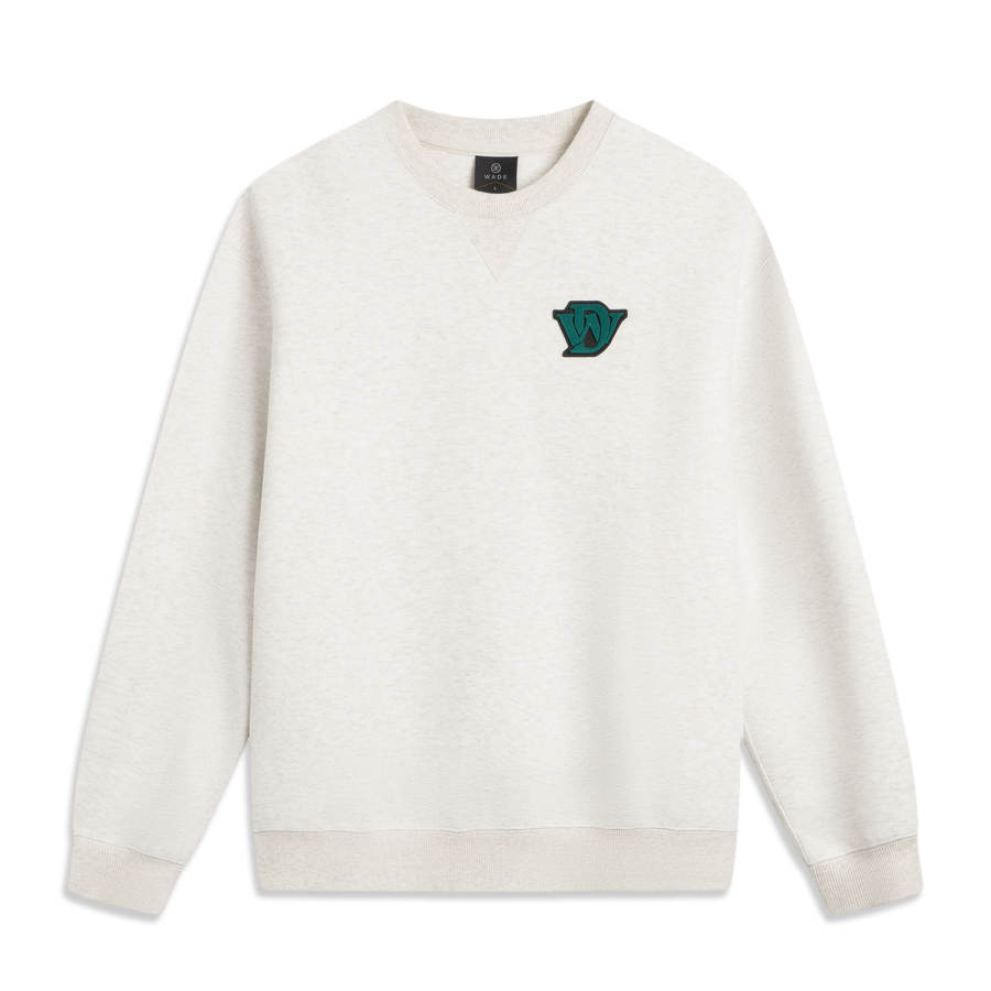 Li-Ning Li Ning Sweatshirts Men's Heather Gray Tile Gray Crew Neck Moderate Regular