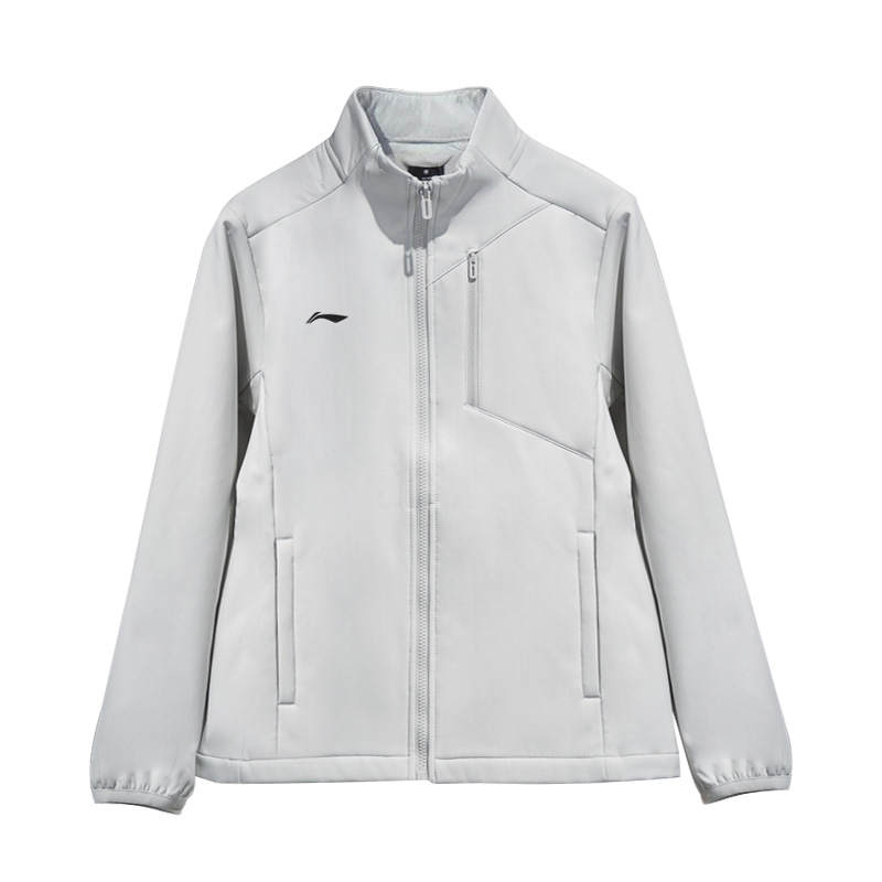 Li-Ning Li Ning Jackets Unisex White Gray Stand Collar Fleece Lined Other