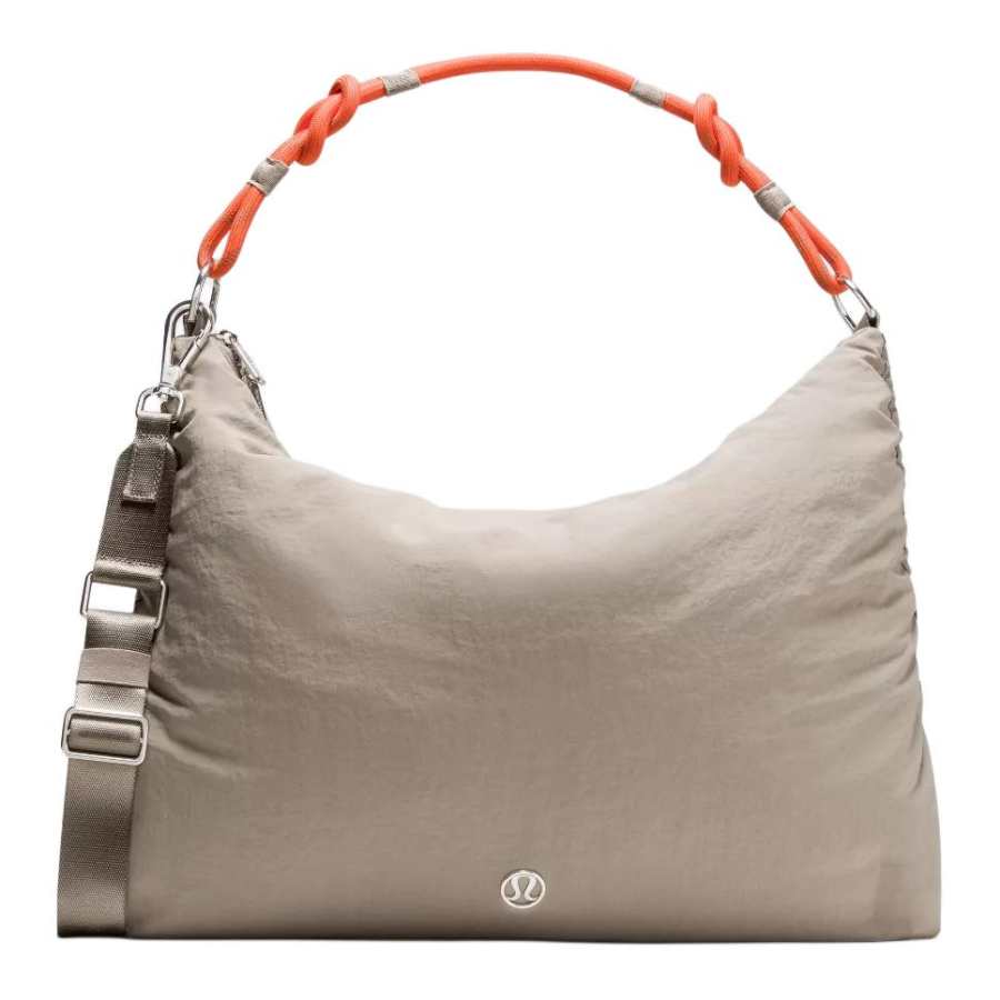 Lululemon Convertible Nylon Shoulder Bag Large Unisex Warm Umber Gray & Sunrise Orange