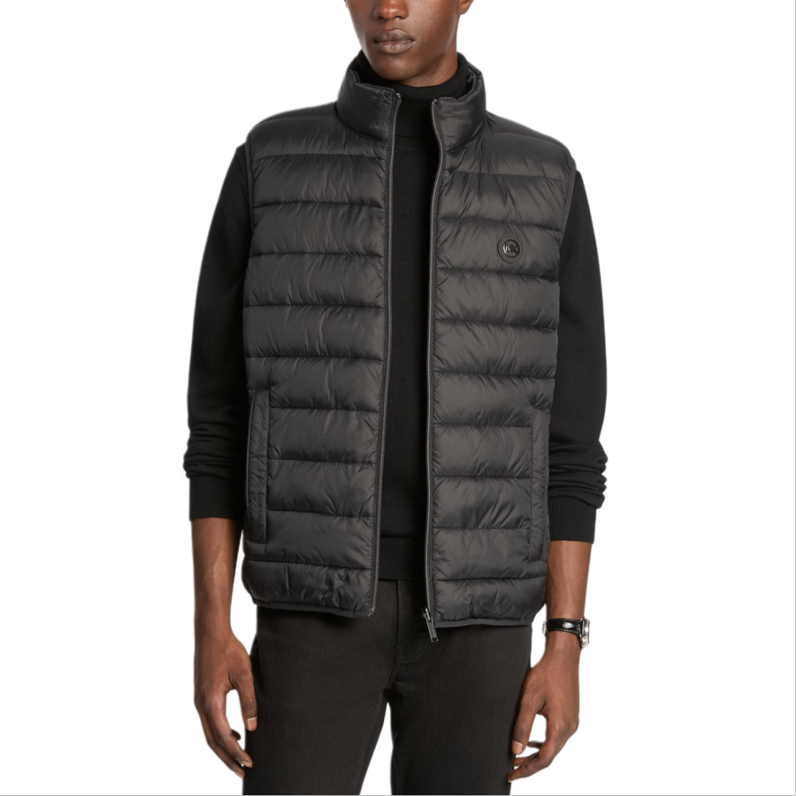MICHAEL KORS Vests Men's Black Stand Collar Moderate Other