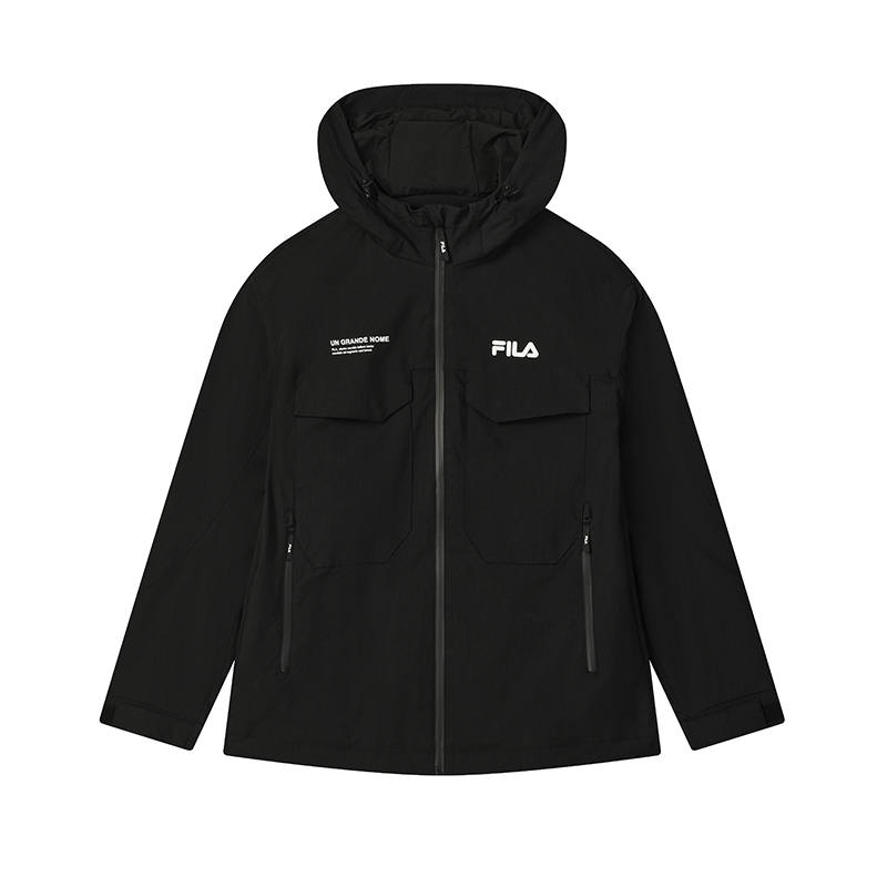 FILA ORIGINALE Jackets Men's Jet Black Hooded Non Detachable Moderate Other