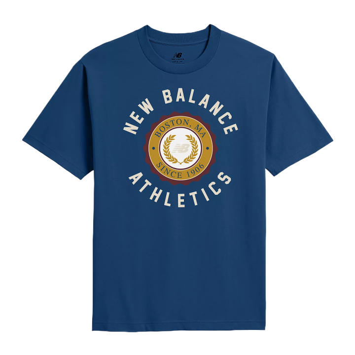 New Balance New Balance T Shirts Men's Blue Crew Neck Moderate