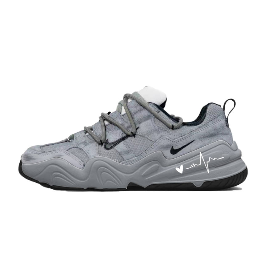 Nike Nike Tech Hera Mist Gray Heartbeat Cushioning Slip Resistant Abrasion Resistant Low top Casual Shoes Unisex Gray