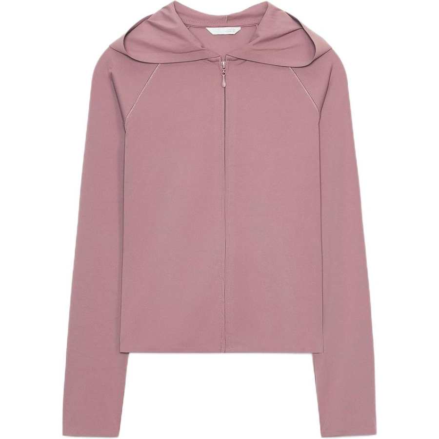 ZARA Sweatshirts Women's Purple Hooded Moderate Cardigan