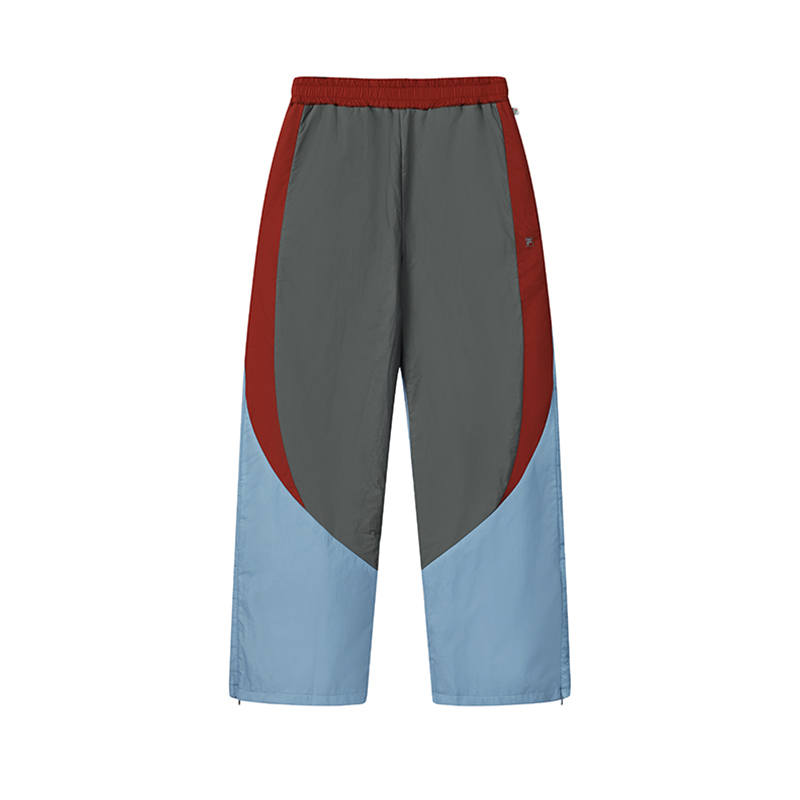 FILA Casual Pants Unisex Dark Blue Heather Gray Thickened Straight Fit Pants