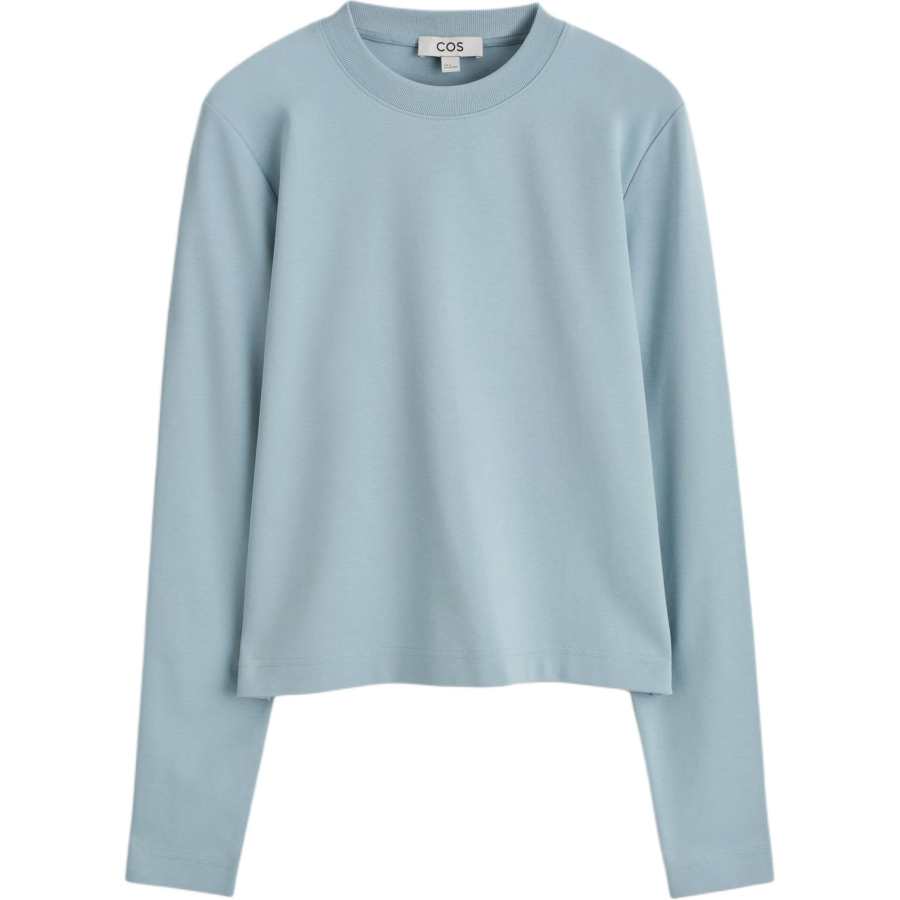 COS T Shirts Women's Light Blue Crew Neck Moderate