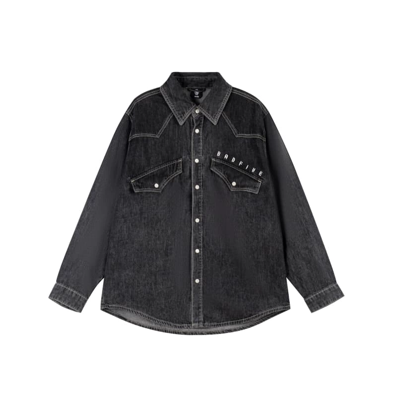 Li-Ning Li Ning Denim Jackets Men's Black Lapel Moderate Button Decoration