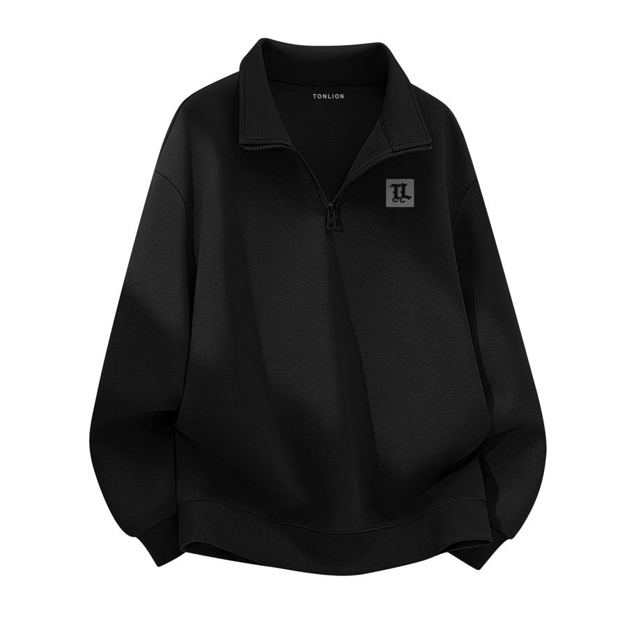 Tonlion Sweatshirts Unisex Stand Collar Moderate Regular
