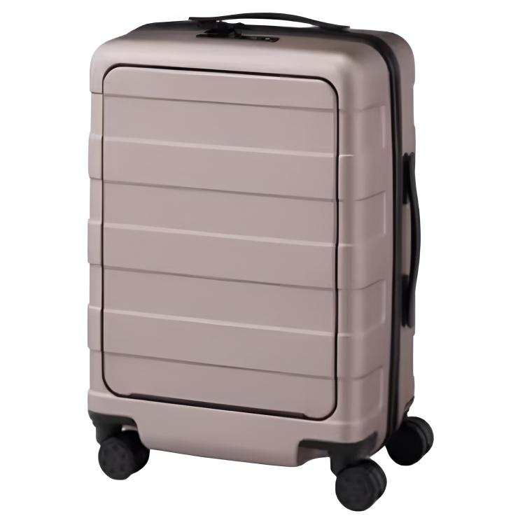 MUJI Polycarbonate Trolley Bag 20 Inch Unisex Beige/Black