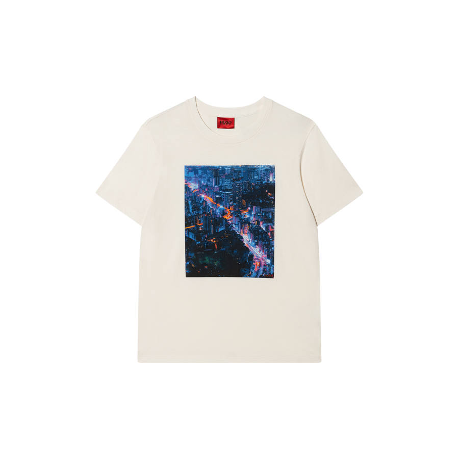 HUGO BOSS T Shirts Men's White Crew Neck Moderate Straight Fit