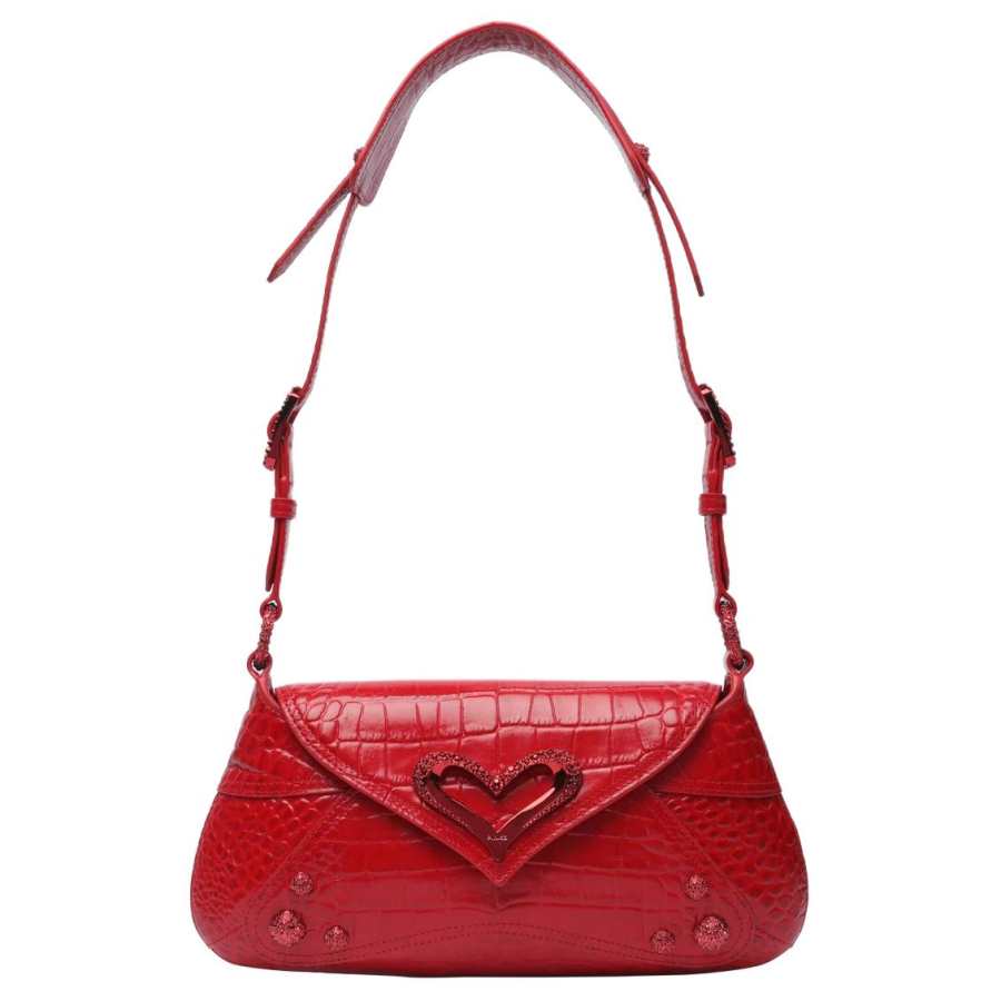 PINKO Cow Leather Handbag, Shoulder Bag Medium Women's Red