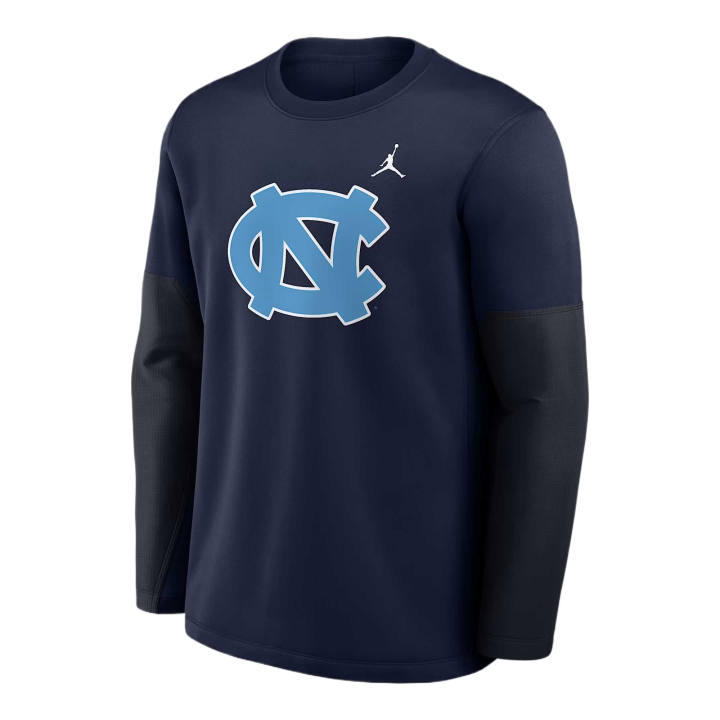 Jordan Jordan North Carolina Sideline Coach Men's Jordan Brand Therma FIT College Long Sleeve T Shirt