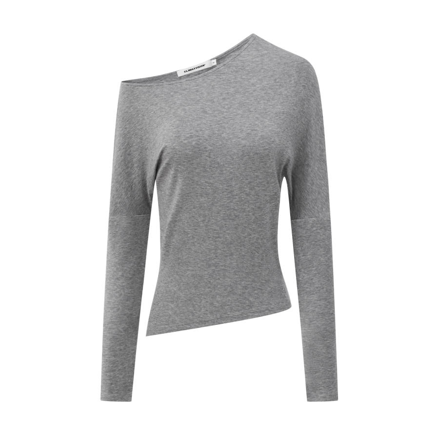 CLIMAX VISION T Shirts Women's Asymmetrical Collar Moderate Straight Fit