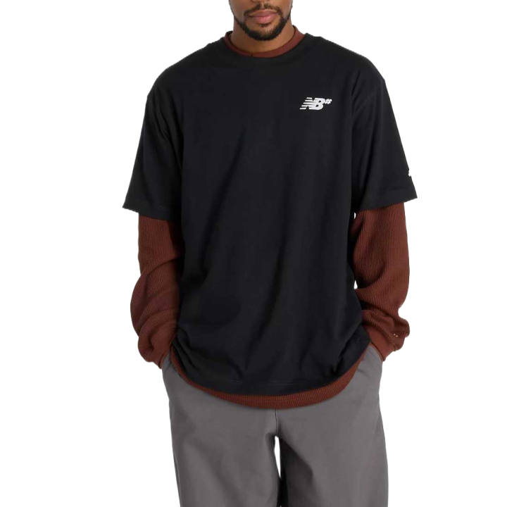 New Balance New Balance T Shirts Men's Black Crew Neck Moderate