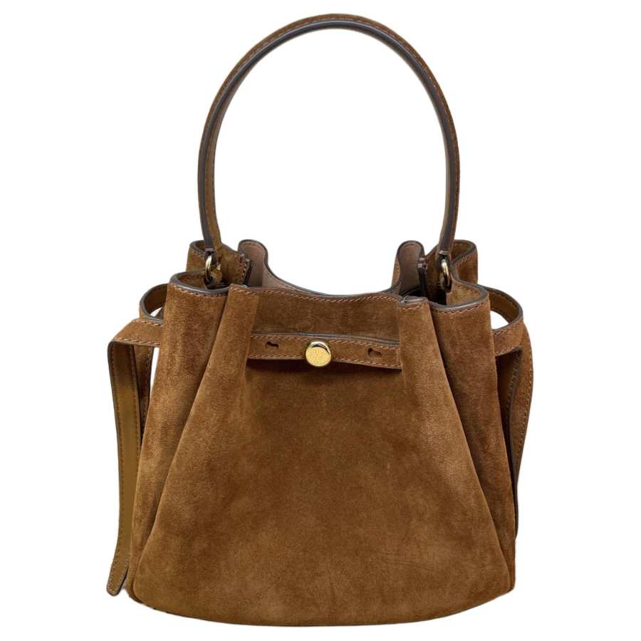 TORY BURCH Romy Cow Split Leather Crossbody Handbag Women's Brown