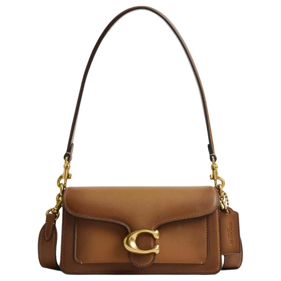 COACH Tabby Leather Shoulder Bag Small Women's Honey Brown