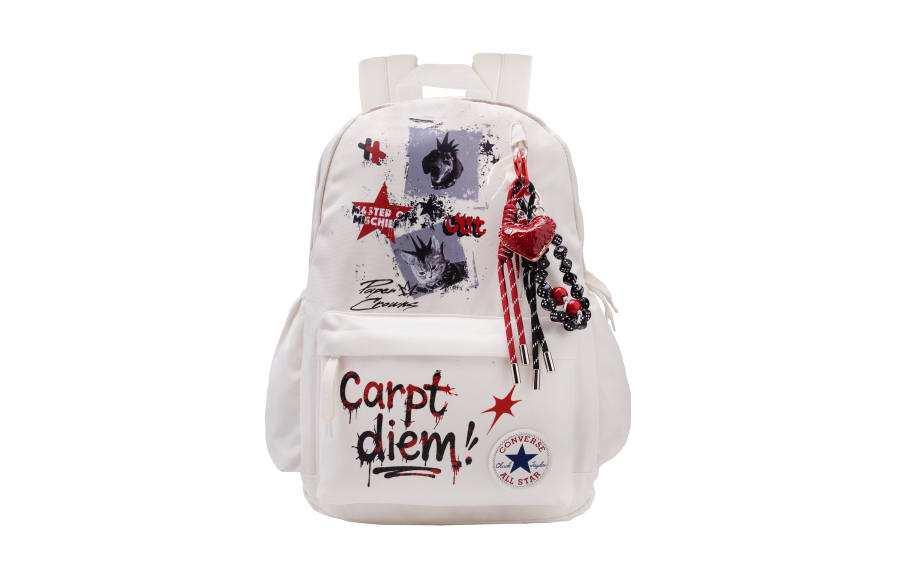 Converse Converse Polyester Punk Cute Pet Design Backpack Medium Unisex Black White