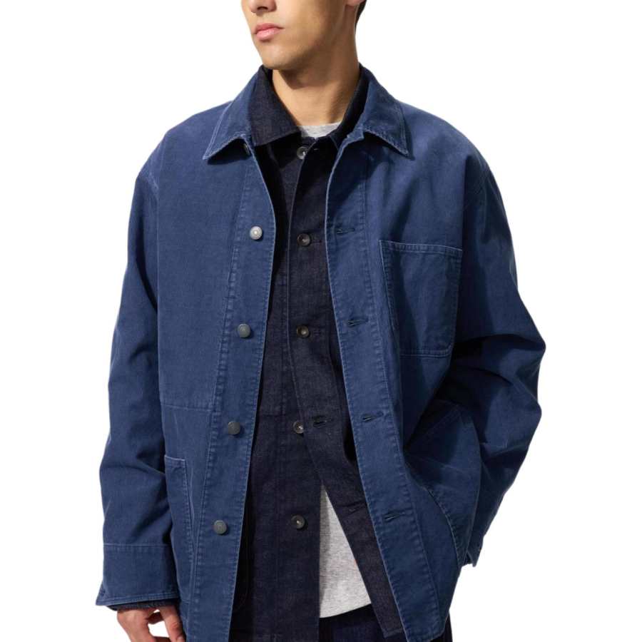 UNIQLO Jackets Unisex Dark Blue Lapel Moderate Other