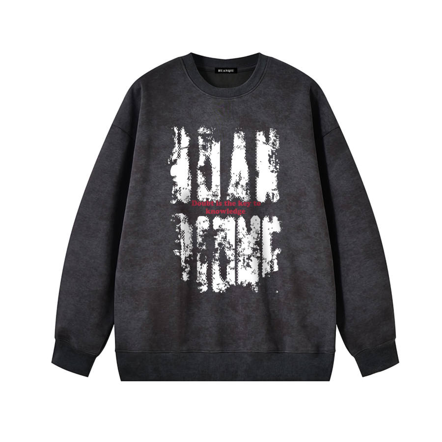 HUANQIU Sweatshirts Unisex Crew Neck Moderate Regular