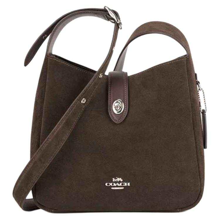 COACH Hadley Cow Leather Crossbody Bags Medium Women's Dark Coffee Color