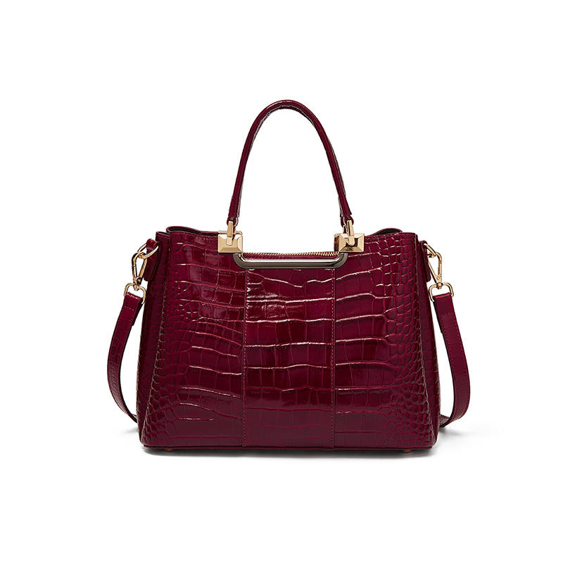 LAORENTOU Top Grain Cow Leather Handbag Regular Women's Red/Black/Brown