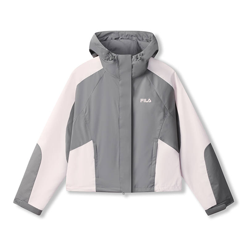 FILA ORIGINALE Jackets Women's Cloud Trace Gray Hooded Moderate Other