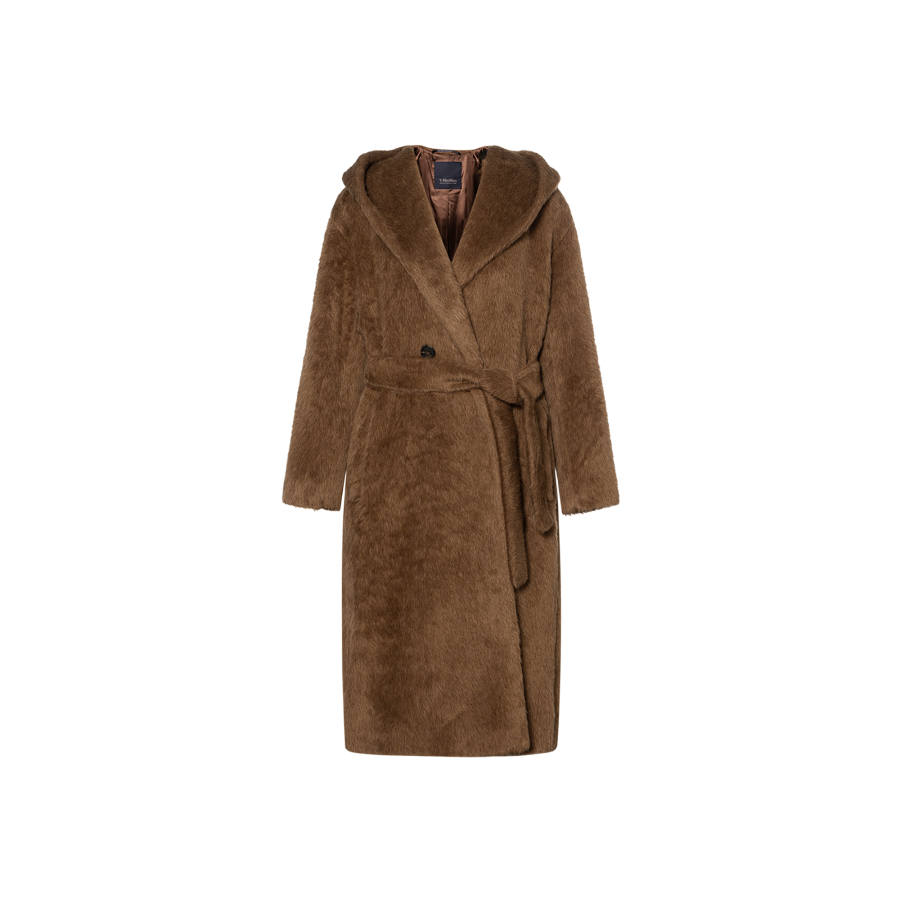 'S MAX MARA Velvet Jackets Women's Umber Hooded Thickened