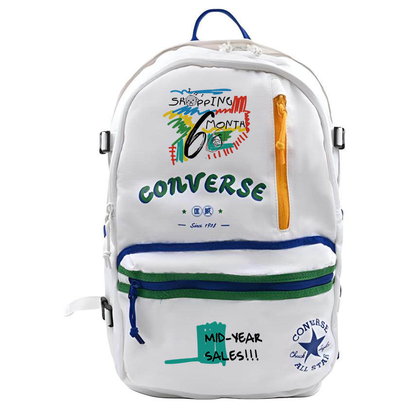 Converse Converse Polyester Patterned Print Backpack Unisex Multicolor