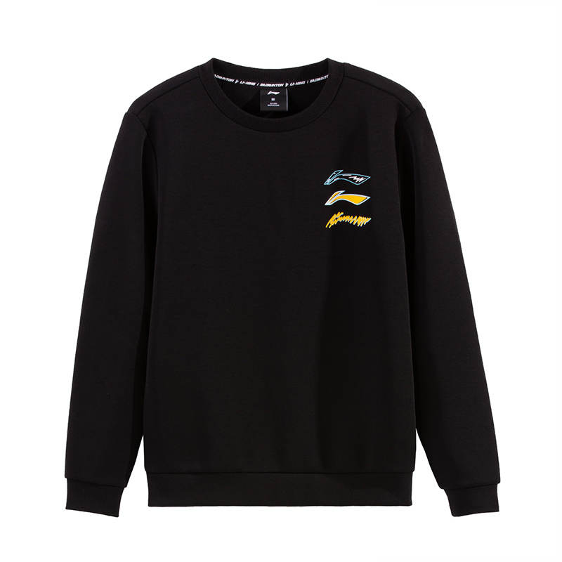 Li-Ning Li Ning Sweatshirts Unisex Black Crew Neck Moderate Regular