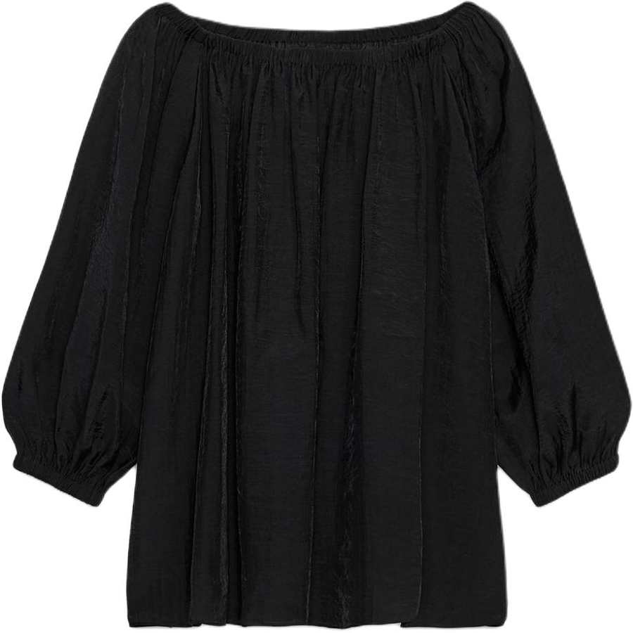 ZARA ZW T Shirts Women's Black Boat Neck Moderate