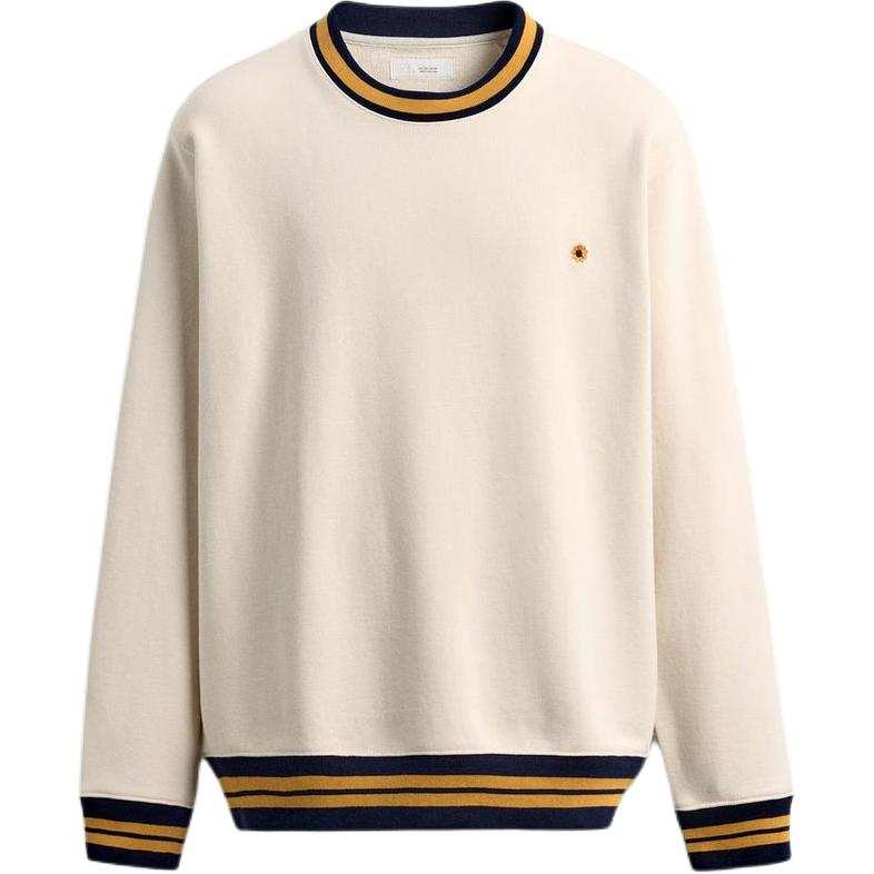 ZARA Sweatshirts Men's Frosted White Crew Neck Moderate