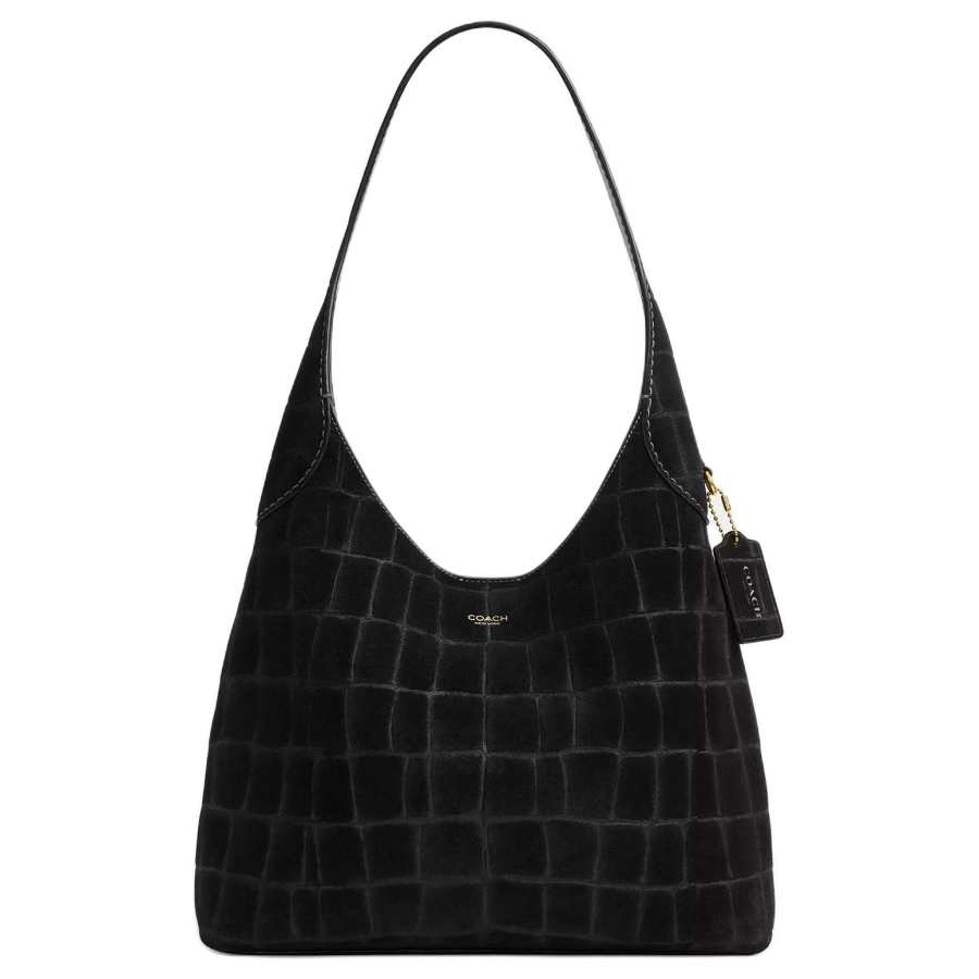 COACH COACH Brooklyn Suede Shoulder Bag Small Women's Black
