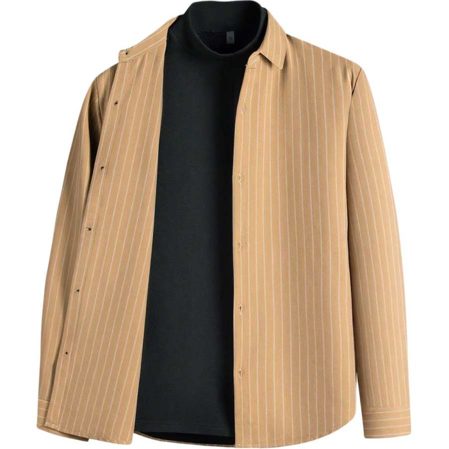 Hodo Shirts Men's Lapel Thickened And Fleece Lined Mock Two Piece