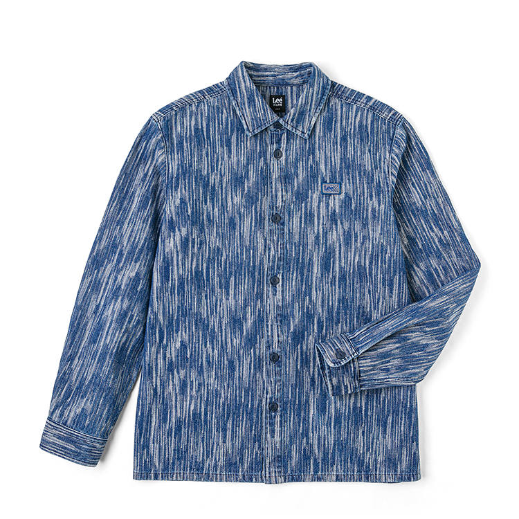 Lee Lee Shirts Men's Dark Blue Lapel Moderate Denim