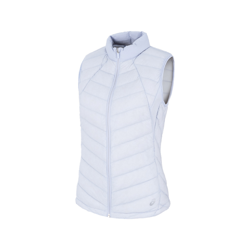 ASICS Down Vests Women's Light Blue Purple Stand Collar Moderate Other