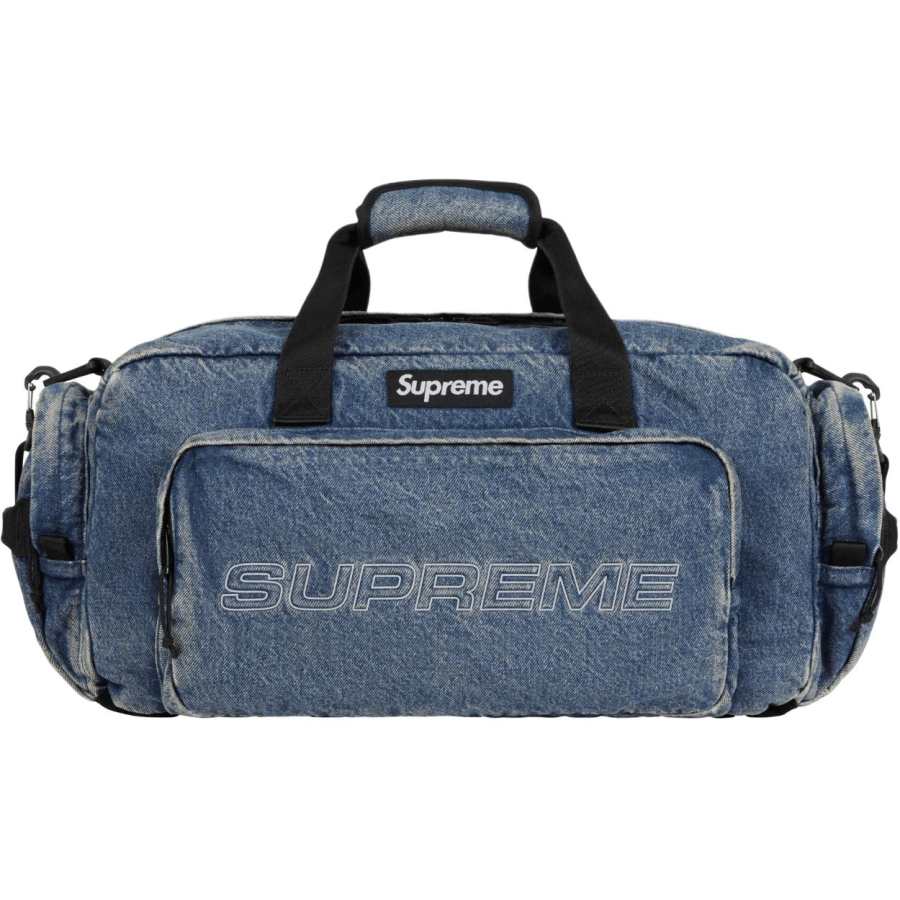 Supreme Supreme 39L Denim With Nylon Travel Bag Unisex Blue