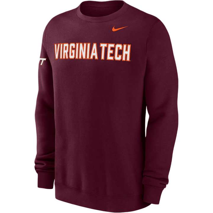 Nike Nike Virginia Tech Club Fleece Men's Nike College Crew-Neck Sweatshirt
